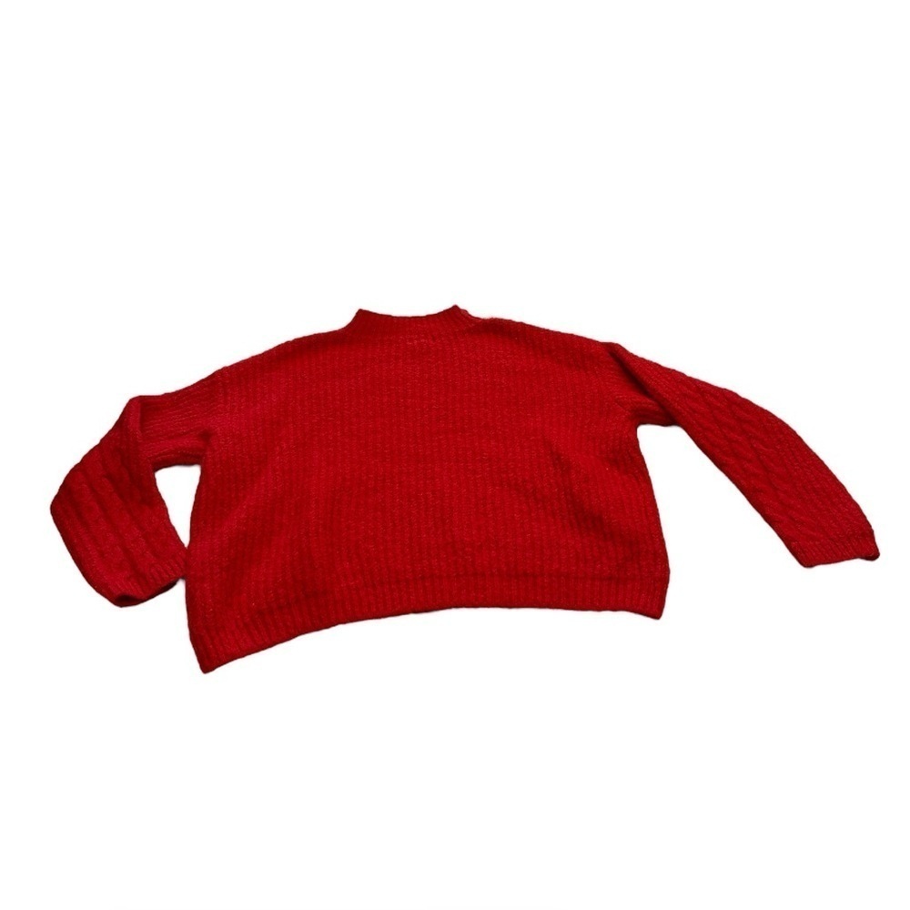 Universal Thread Red Cable Knit Sweater Mock Neck XL